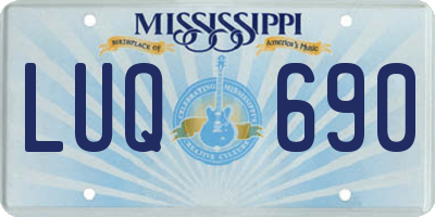 MS license plate LUQ690