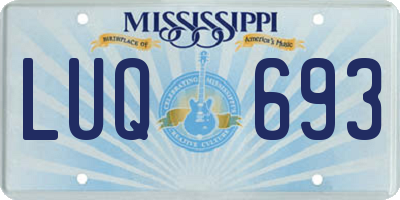 MS license plate LUQ693