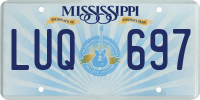 MS license plate LUQ697