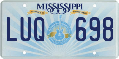 MS license plate LUQ698