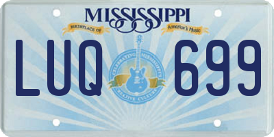 MS license plate LUQ699