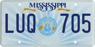 MS license plate LUQ705
