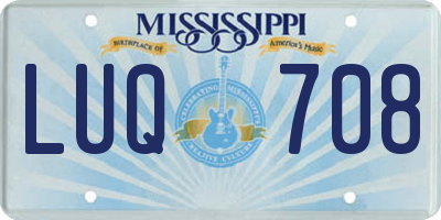 MS license plate LUQ708
