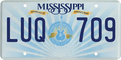 MS license plate LUQ709