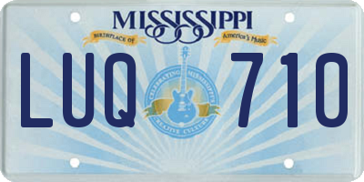 MS license plate LUQ710