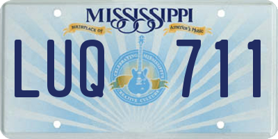 MS license plate LUQ711