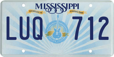 MS license plate LUQ712
