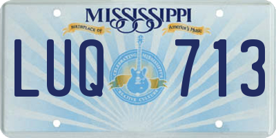 MS license plate LUQ713