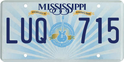 MS license plate LUQ715