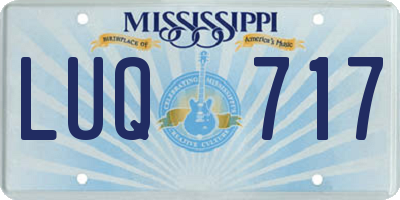 MS license plate LUQ717