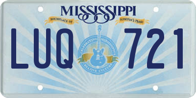 MS license plate LUQ721
