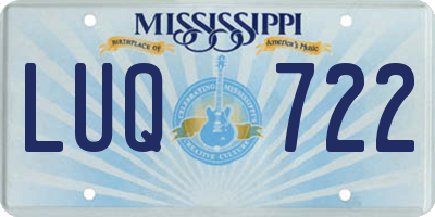 MS license plate LUQ722