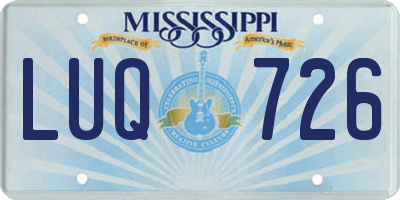 MS license plate LUQ726