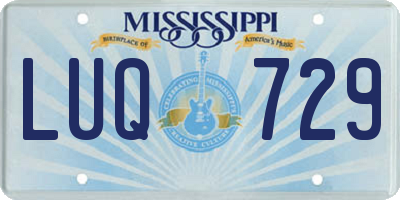 MS license plate LUQ729