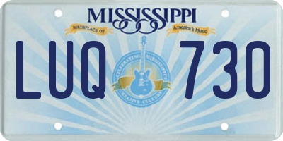 MS license plate LUQ730