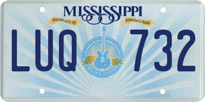 MS license plate LUQ732