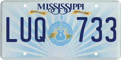 MS license plate LUQ733