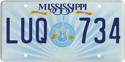 MS license plate LUQ734