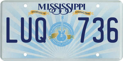 MS license plate LUQ736