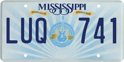 MS license plate LUQ741