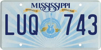 MS license plate LUQ743
