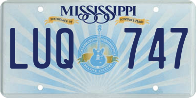 MS license plate LUQ747