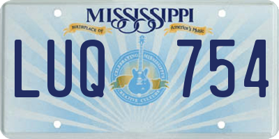 MS license plate LUQ754