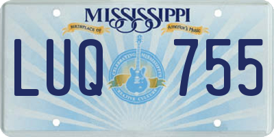 MS license plate LUQ755