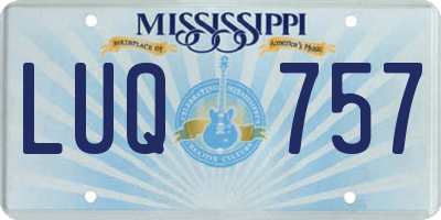MS license plate LUQ757