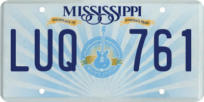 MS license plate LUQ761