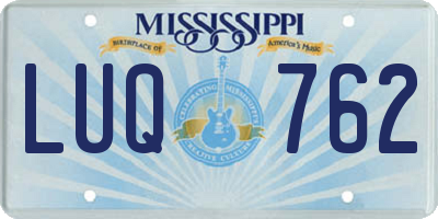 MS license plate LUQ762