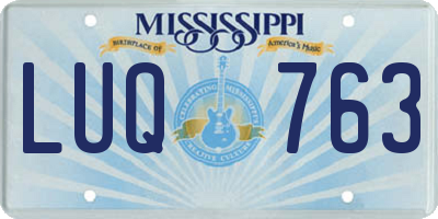 MS license plate LUQ763