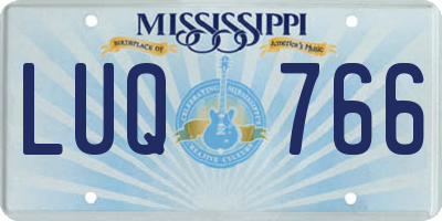MS license plate LUQ766