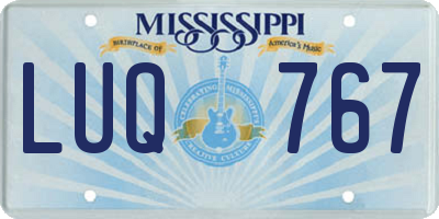 MS license plate LUQ767