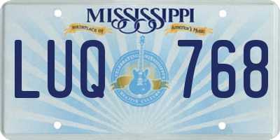 MS license plate LUQ768