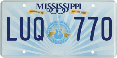 MS license plate LUQ770