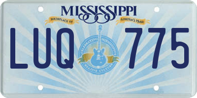 MS license plate LUQ775