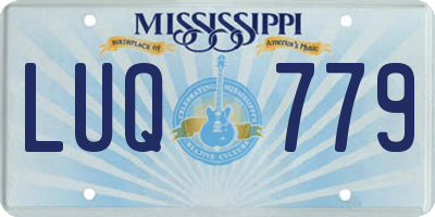 MS license plate LUQ779
