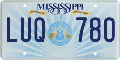MS license plate LUQ780