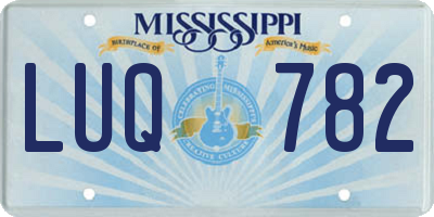 MS license plate LUQ782