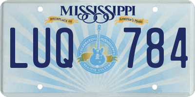 MS license plate LUQ784