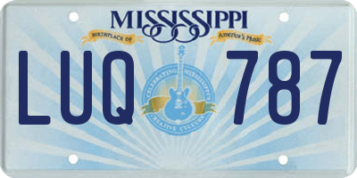 MS license plate LUQ787