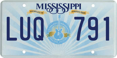MS license plate LUQ791