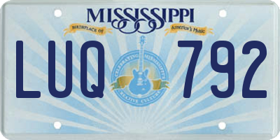 MS license plate LUQ792