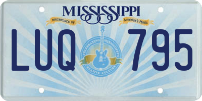 MS license plate LUQ795