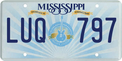 MS license plate LUQ797