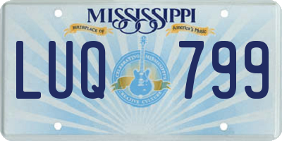 MS license plate LUQ799