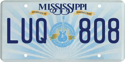 MS license plate LUQ808
