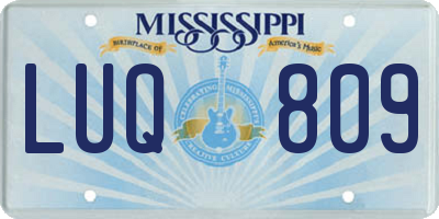 MS license plate LUQ809