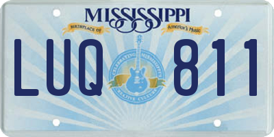 MS license plate LUQ811